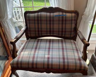 Carved loveseat settee