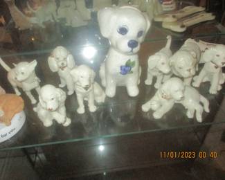 Lenox dog figurines with gold accents