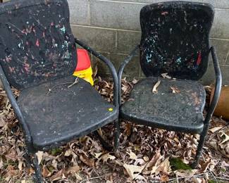 TWO METAL OUTDOOR CHAIRS