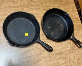 TWO CAST IRON SKILLETS