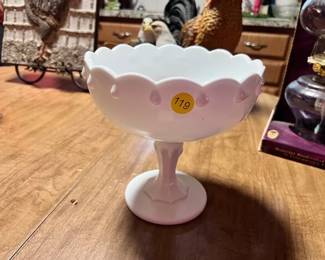 MILK GLASS COMPOTE