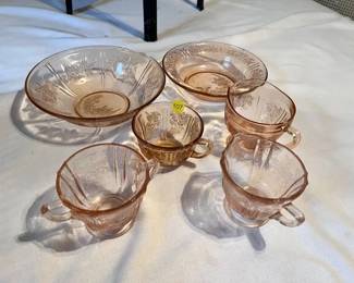 LOT OF PINK GLASSWARE