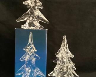 GRLE214 Two Lead Crystal Christmas Trees One of the trees comes with its original box(Box has some wear to it) and is from The Toscany Collection. Not sure what the other tree is from.&nbsp;
