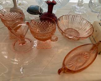 pink depression glass