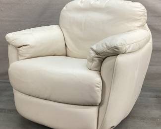 Italian Leather Swivel Rocker