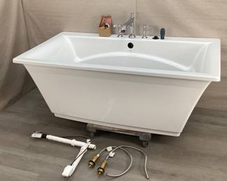 Maax Optic Acrylic 76 Gal Center Drain Freestanding Tub w/Faucet
