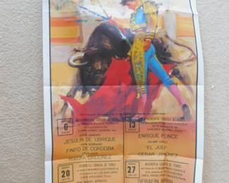VINTAGE BULL FIGHT POSTER NEW IN PACKAGE