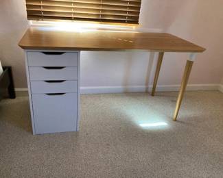 Desk and File Cabinet together