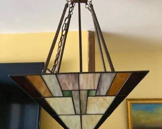 Tiffany style stained glass chandelier