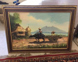 Large original signed framed oil picture