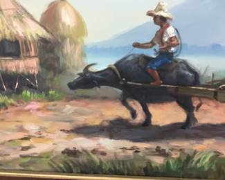 Large original signed framed oil picture