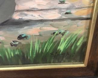 Large original signed framed oil picture