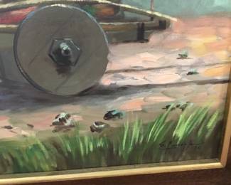 Large original signed framed oil picture