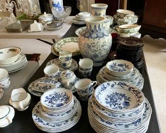 Blue and White, glass dishes