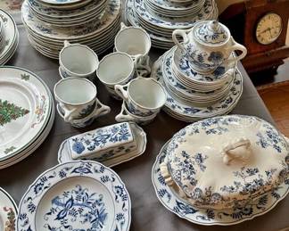 Blue and white porcelain tableware