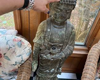 Large metal Asian statue