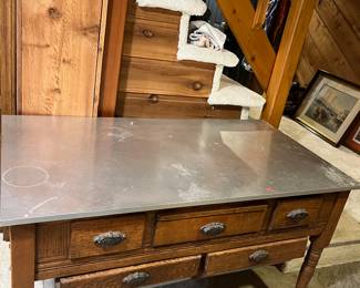 Great vintage table would work great in small kitchen as island
