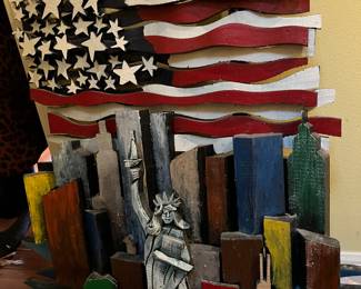Original New York 911
Memorial by famed folk artist Ab the Flag Man only one found on market and his art is continuing to rise in prices after his death
