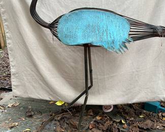 Original yard art metal crane