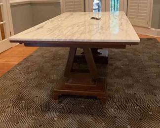 Antique Marble Top Dining Table