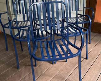 Blue Metal Chairs