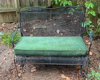 Glider Black Wrought Iron Bench
