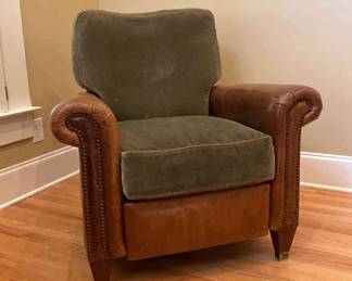 Leather And Forest Green Recliner