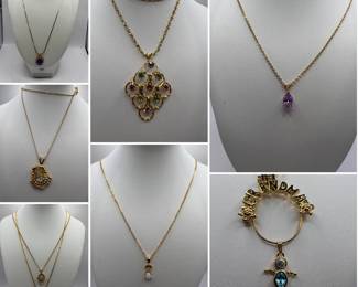 GOld Toned Necklaces with Stones