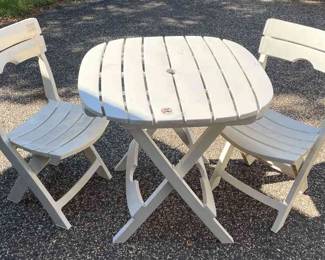 Outdoor Plastic Table Chairs with Umbrella