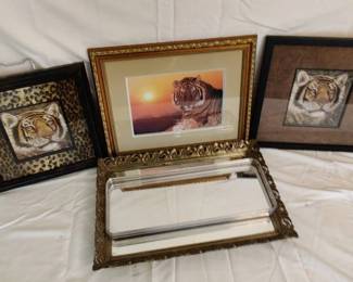Tiger Themed Artwork and Reflective Trays