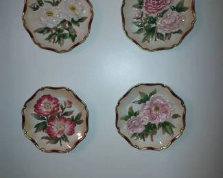 4 Lovely CBK Floral Octagon Shape Plates Wall Decor