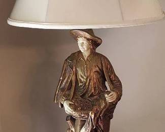 Antique Figural Plaster Lamp