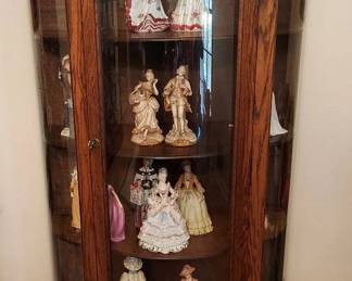 Love Oak Curved Front China Curio Cabinet Contents Not Included