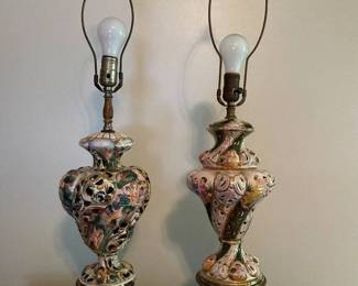 Ornate Porcelain Table Lamps