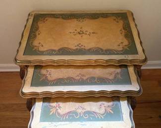 Vintage Italian Florentine Trio of Gilded Nesting Tables