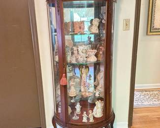 Wood Inlay French Cabinet Mounted with Gilt Metal