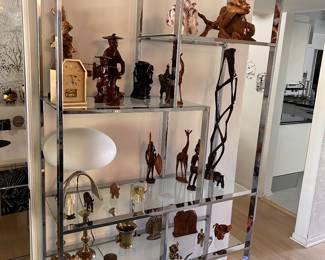 Post Modern Chrome Baughman Style Etagere