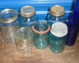 BLUE JARS BOTTLES