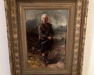 103 Antique Unknown Scottish Highlander Oil Portraitmin
