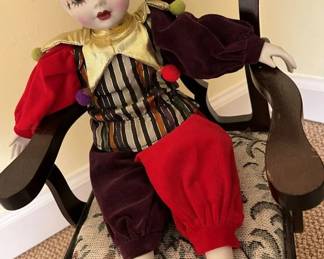 103 Vintage Porcelain Musical Jester Dollmin