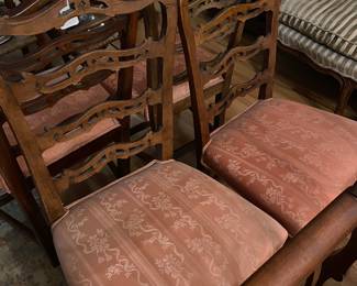 Set of 4 early Chippendale chairs. 