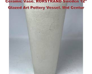 Lot 1815 Danish Modern GUNNAR NYLUND Ceramic Vase. RORSTRAND Sweden 12 Glazed Art Pottery Vessel. Mid Centur