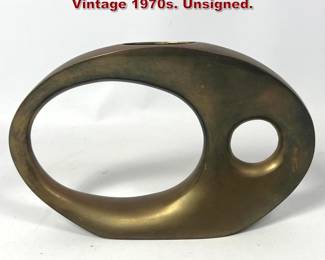 Lot 1853 Brass Japanse Fish Form Vase. Vintage 1970s. Unsigned.