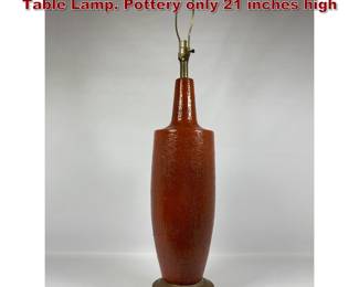 Lot 1874 Italian Modern Pebble textured Table Lamp. Pottery only 21 inches high 