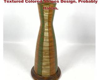 Lot 1877 Tall Modernist Table Lamp. Rib Textured Colored Stripes Design. Probably Italian. 