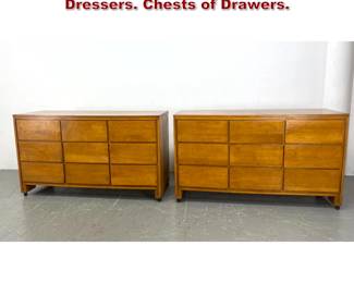 Lot 1896 Pr CONANT BALL Blond Wood Dressers. Chests of Drawers. 