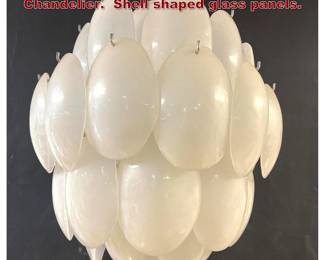 Lot 1898 Decorator Murano Glass Chandelier. Shell shaped glass panels. 