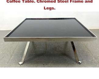 Lot 1903 Modernist Square Smoked Glass Coffee Table. Chromed Steel Frame and Legs. 