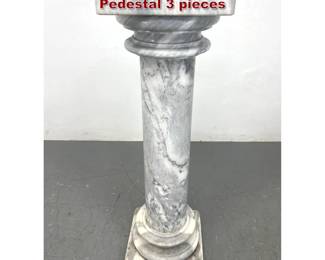 Lot 1904 Large Heavy Marble Column Pedestal 3 pieces 