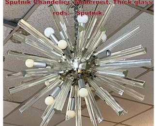 Lot 1906 Chrome and Glass Rod Starburst Sputnik Chandelier. Modernist. Thick glass rods. Sputnik.